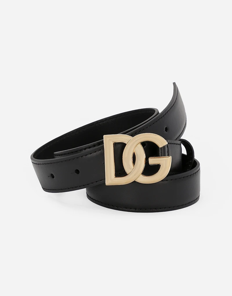 Calfskin belt with DG logo