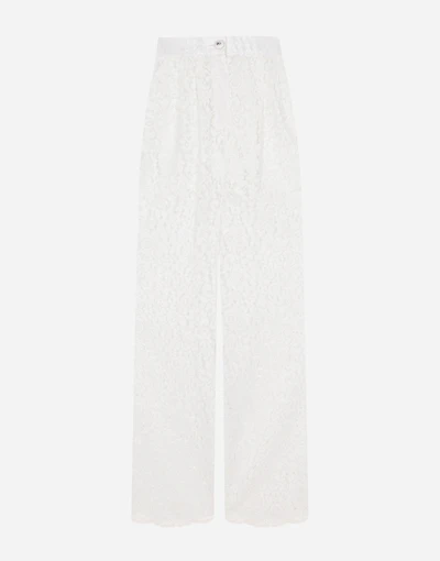 Flared floral cordonetto lace pants