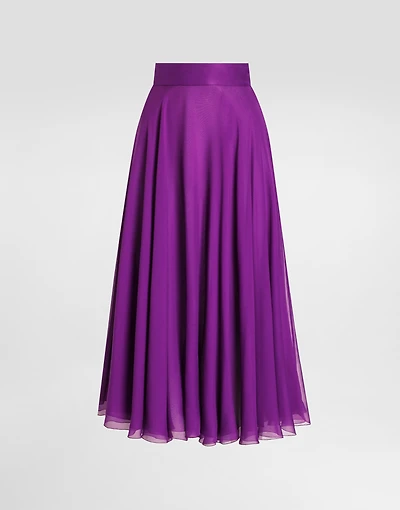 Chiffon midi skirt