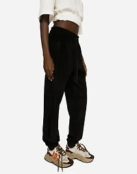 Chenille jogging pants with Dolce&Gabbana embroidery