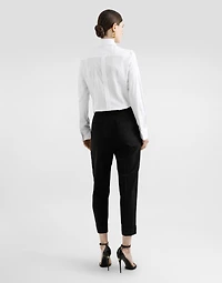 Stretch poplin tuxedo shirt