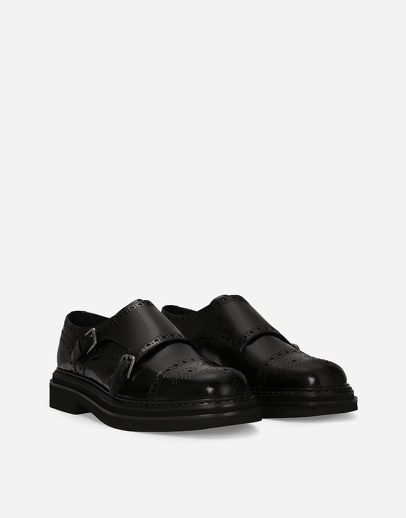 Brushed calfskin monkstrap shoes