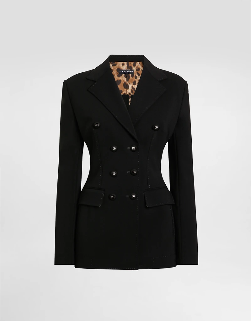 Double-breasted Turlington jacket jersey Milano rib