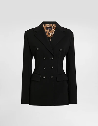 Double-breasted Turlington jacket jersey Milano rib