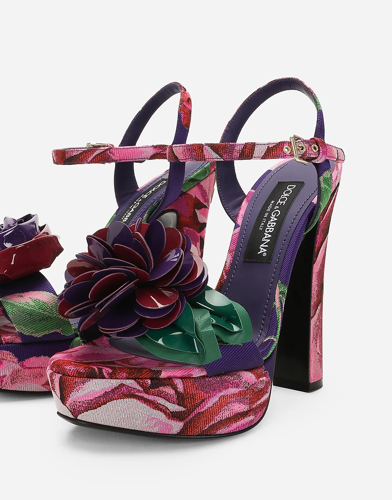 Jacquard platform sandals