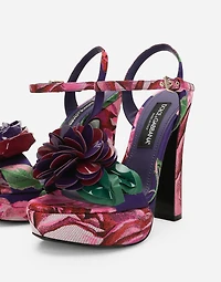 Jacquard platform sandals