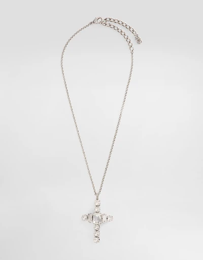 Cross necklace with rhinestones