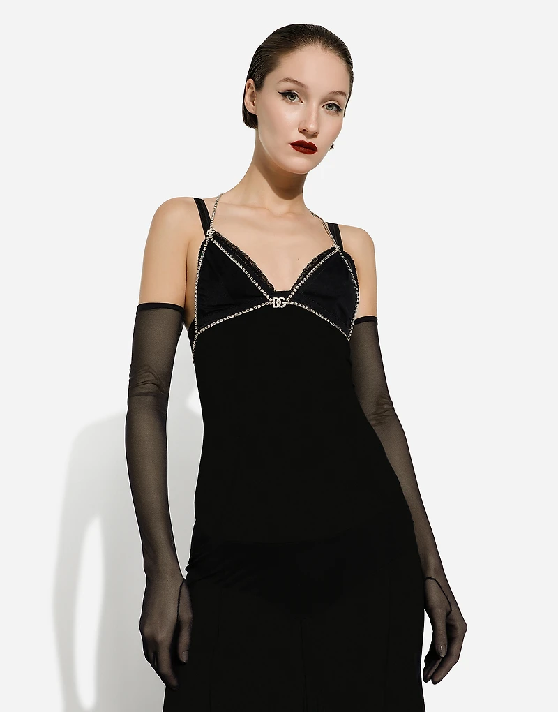 Long tulle slip dress