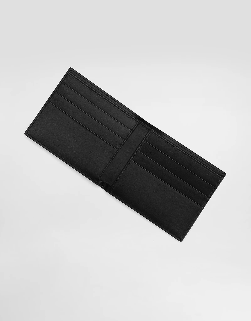 Calfskin bifold wallet with logo