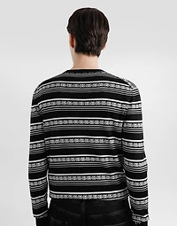 Silk crew-neck pullover with logo