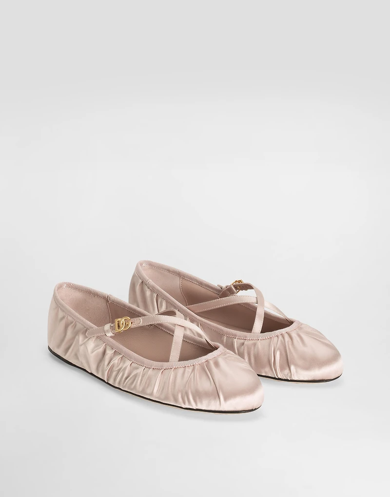 Satin ballet flats