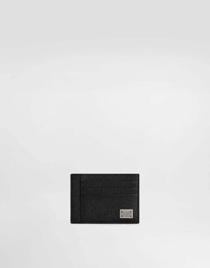 Dauphine-print calfskin card holder