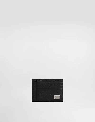 Dauphine-print calfskin card holder