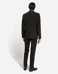 Single-breasted jacket with embroidered shawl collar