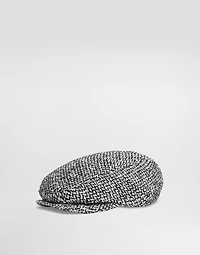 Wool blend dotted flat cap