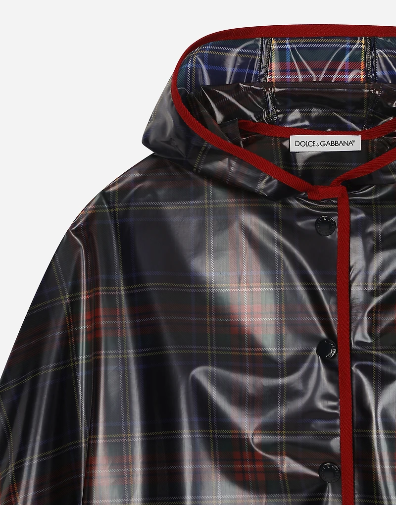 PVC cape with tartan print