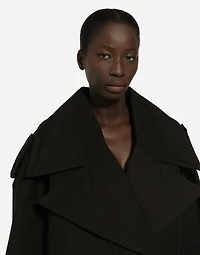 Double-breasted jacket with cotton belt