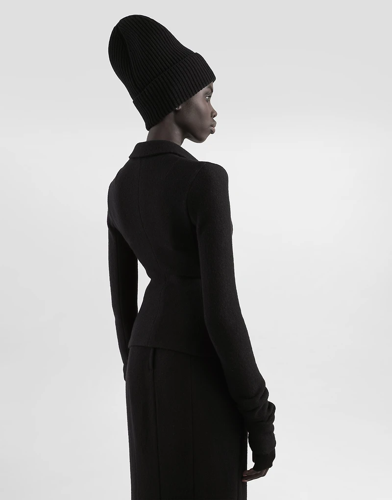 Single-breastedwool cloth jacket