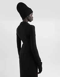 Single-breastedwool cloth jacket