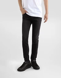 Gray wash skinny stretch jeans