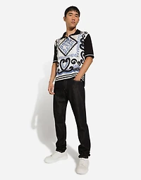 Regular-fit blue denim jeans