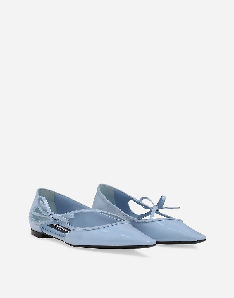 Polished calfskin ballet flats