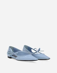 Polished calfskin ballet flats