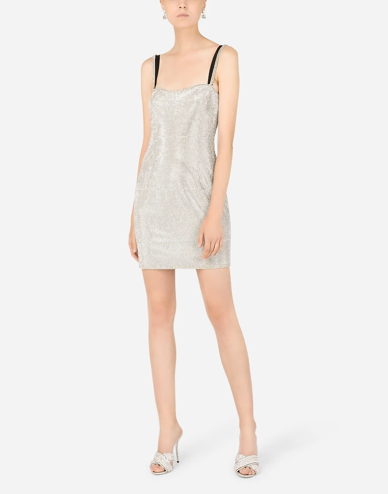 Short crystal mesh dress