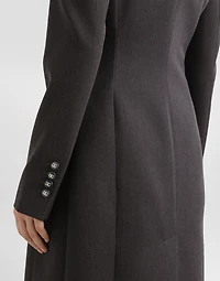 Double-breasted wool coat with DG-branded buttons
