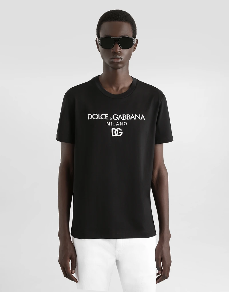 Cotton T-shirt with DG embroidery