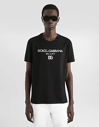 Cotton T-shirt with DG embroidery