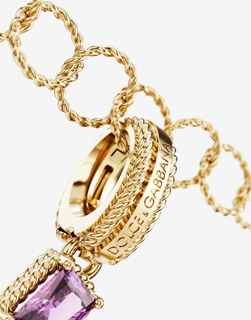 Charm N Lettering 18-carat yellow gold and multicolored gems