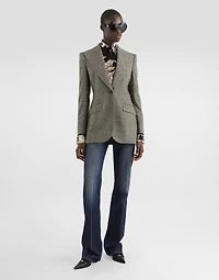 Single-breasted jacket dotted wool