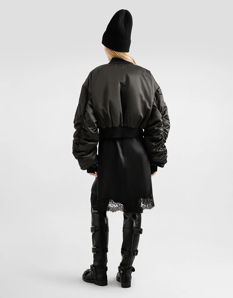 Oversized nylon canvas jacket
