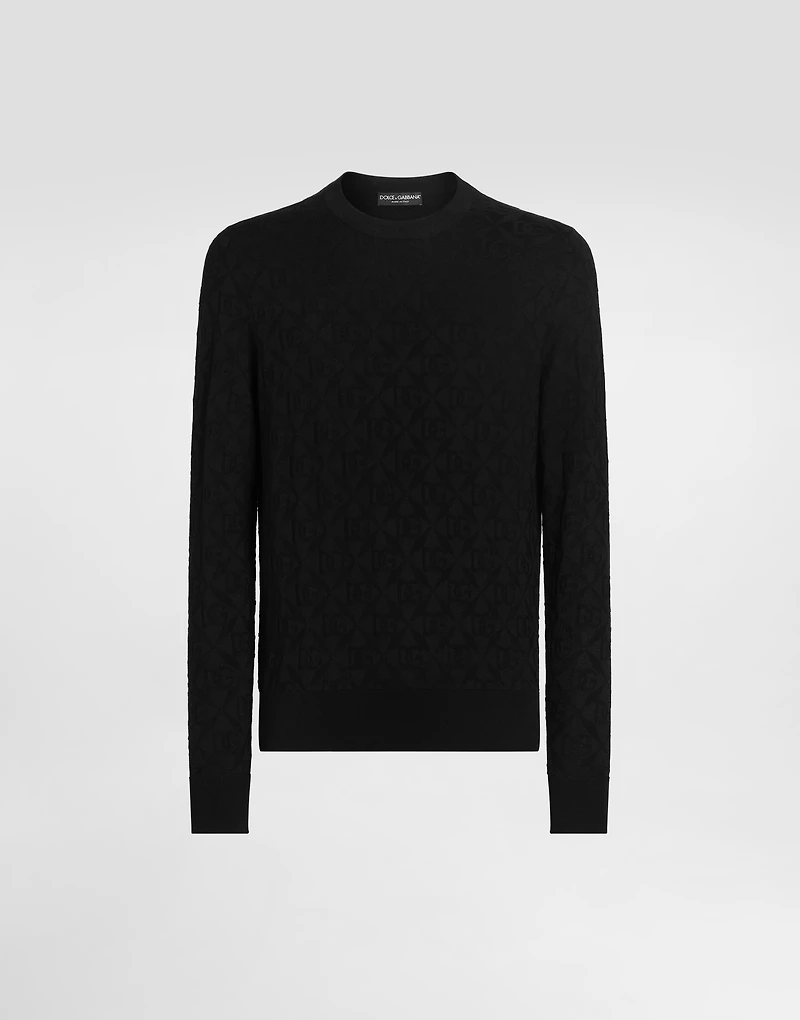 Silk crewneck pullover
