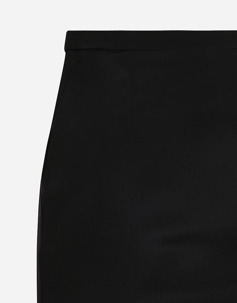 Cady calf-length skirt with slits