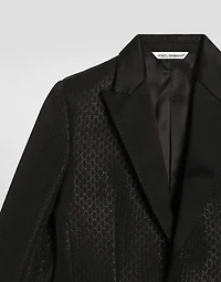 Single-breasted lamé jacquard wool jacket