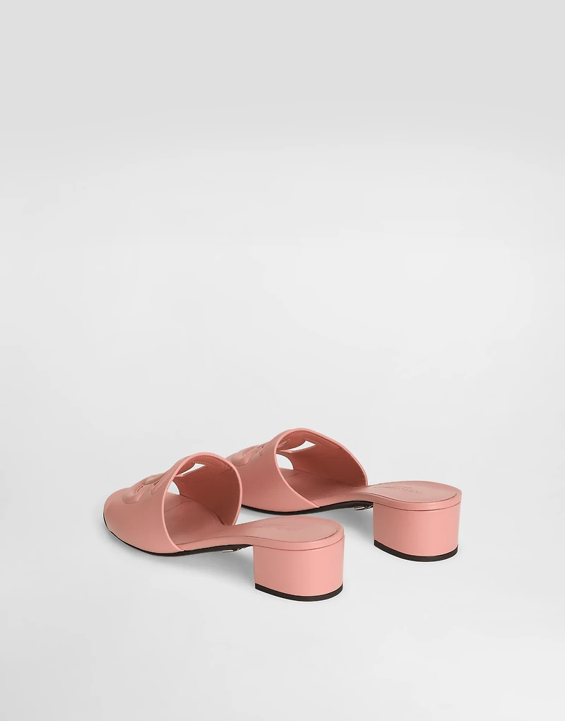 Calfskin mules with DG logo