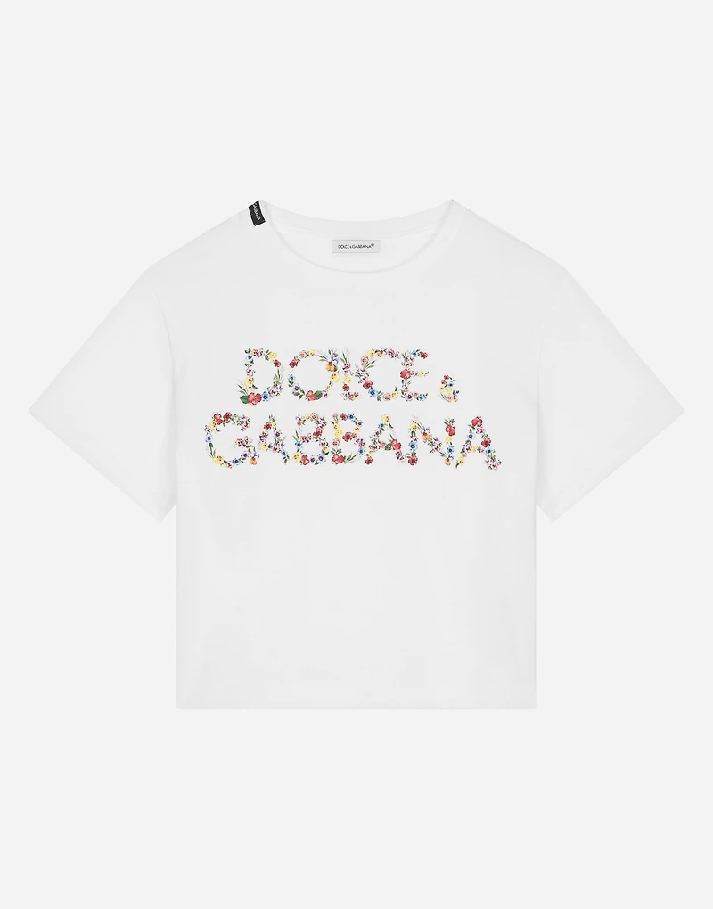 Jersey T-shirt with logo print