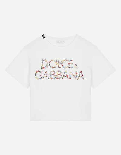 Jersey T-shirt with logo print