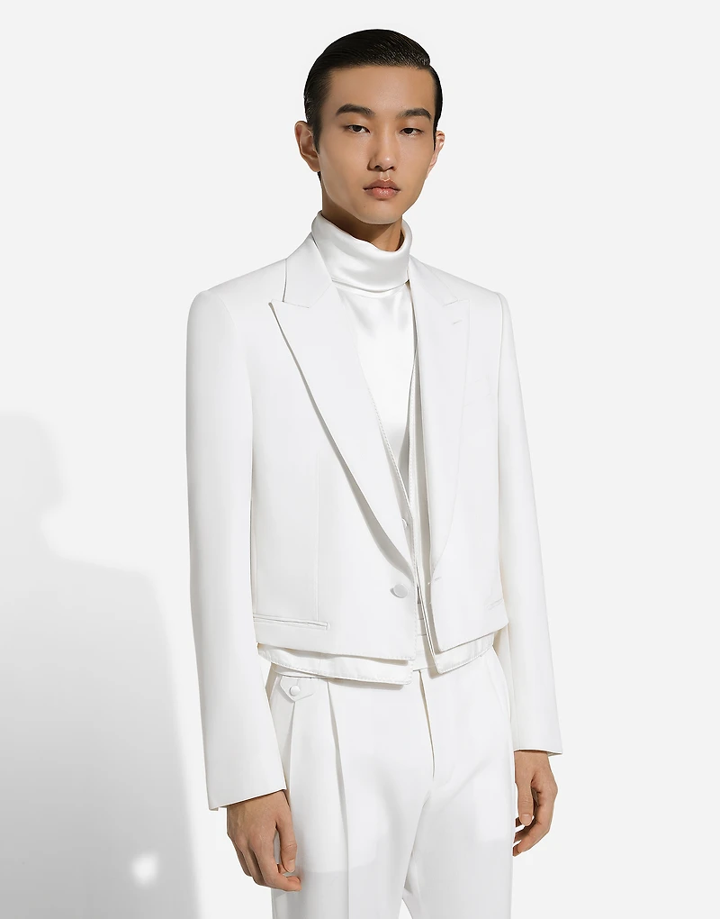 Single-breasted Sicilia-fit jacket with faux vest