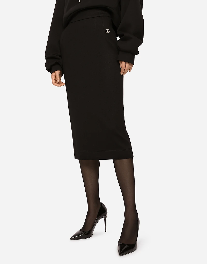 Milano rib midi skirt