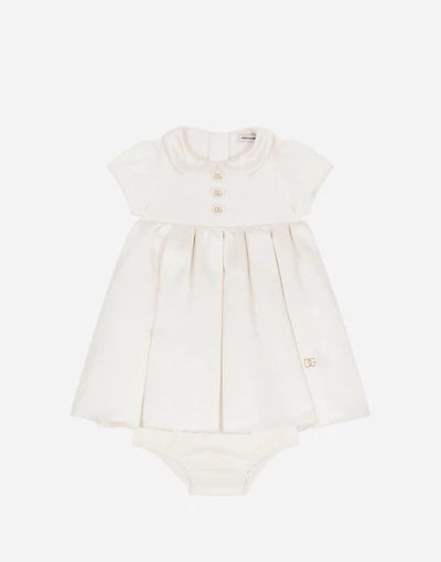 Duchesse and jersey midi dress