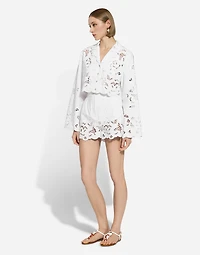 Cotton shorts with cut-out detailing