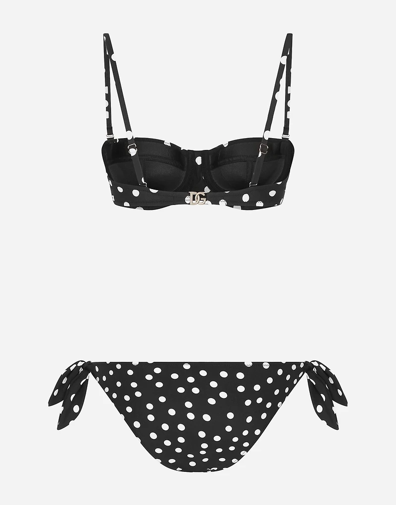 Polka-dot balconette bikini