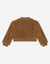 Padded faux shearling bomber jacket
