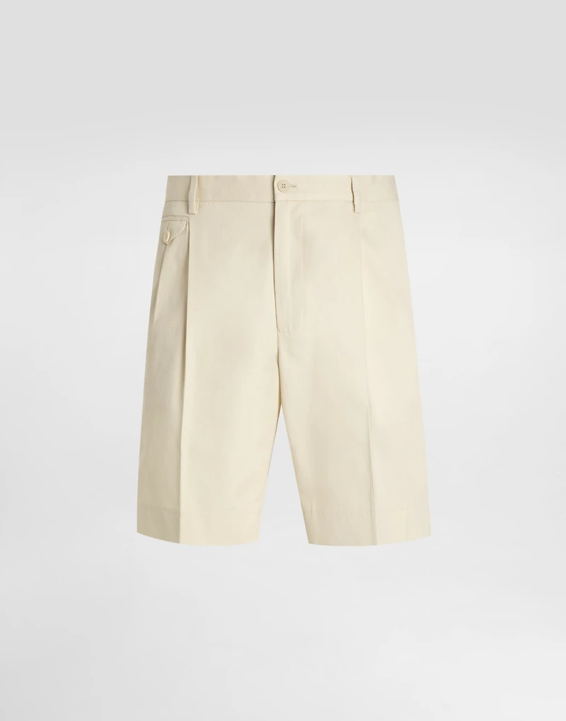Cotton gabardine bermuda shorts