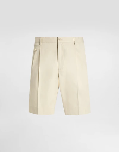 Cotton gabardine bermuda shorts