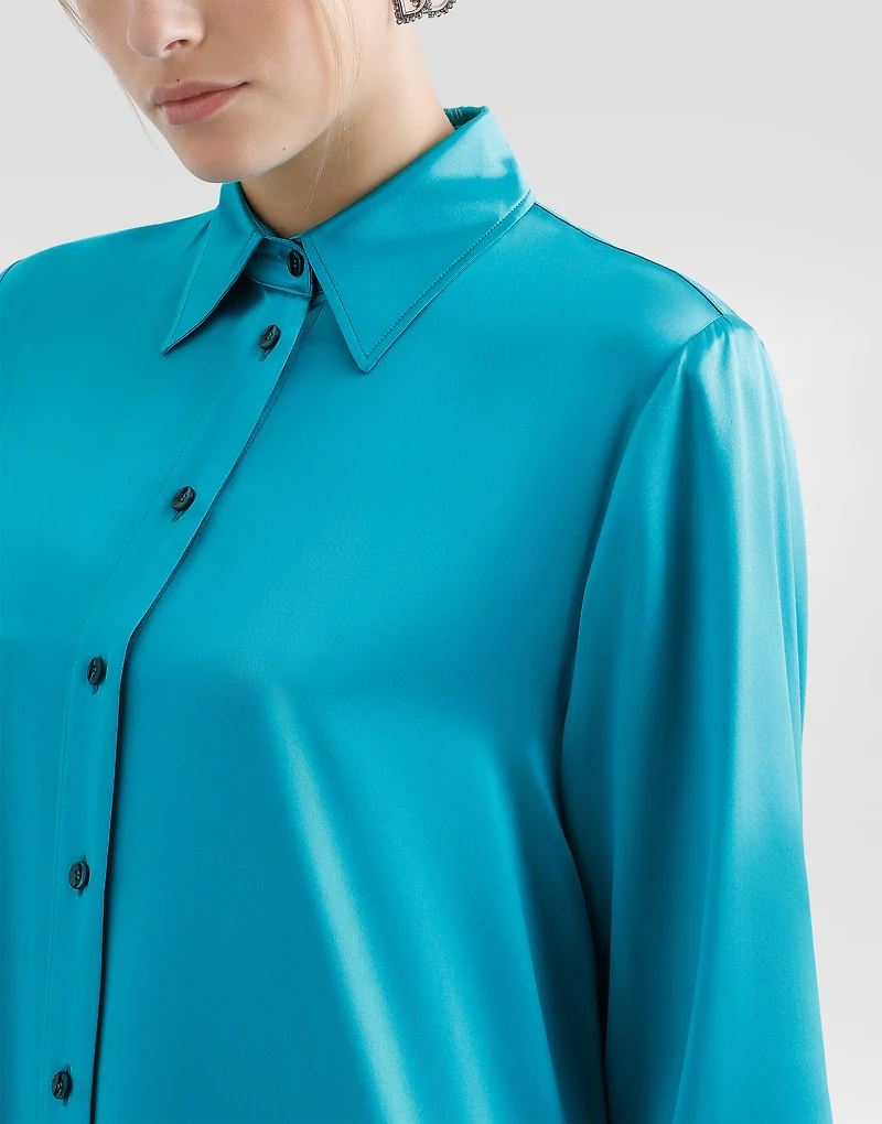 Long silk satin caftan