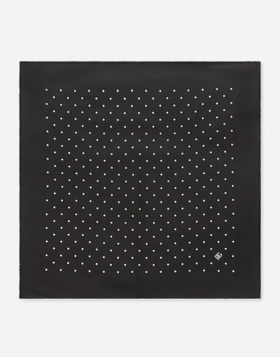 Silk jacquard pocket square with DG logo